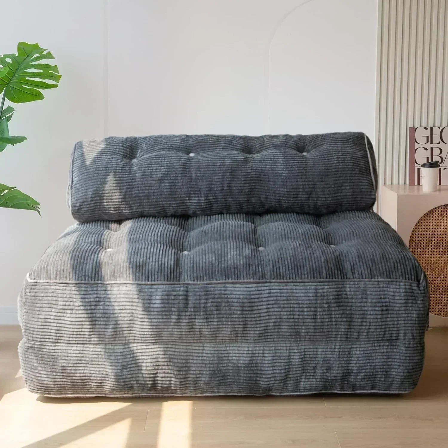 MAXYOYO Folding Sofa Bed Convertible Sleeper Chair with Pillow Foldable Mattress with Back Support