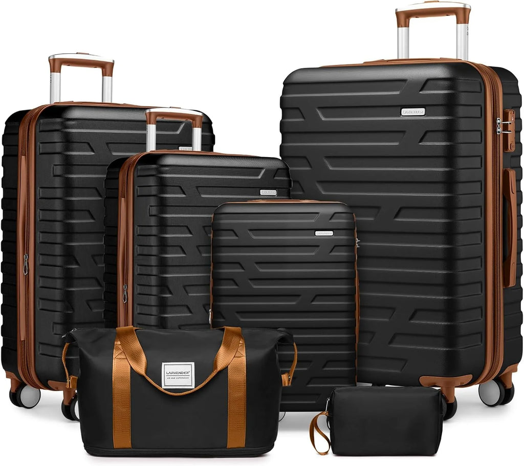 Luggage 6-piece hardshell expandable suitcase lightweight travel carry-on luggage set