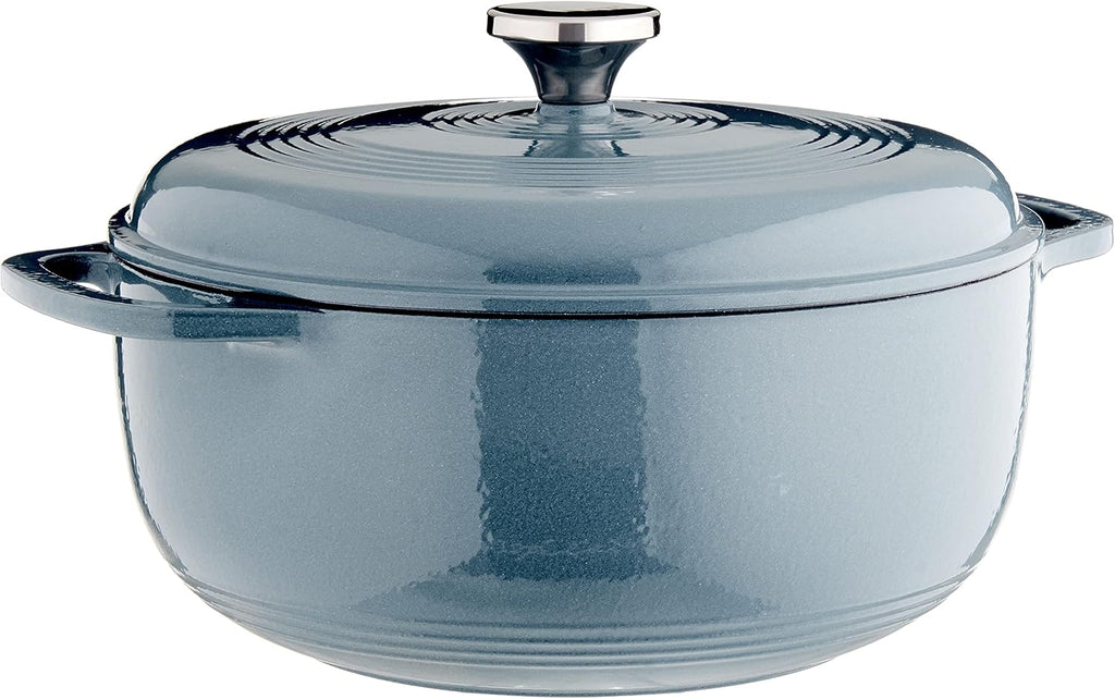 Lodge Essential Enamel Cast Iron Dutch Oven - Perfect for Bread Baking, Braising, Marinating & Slow Cooking - Features Moisture-Sealing Lid & Dual Handles - Kitchen Essentials - 6 Quarts - Caribbean Blue