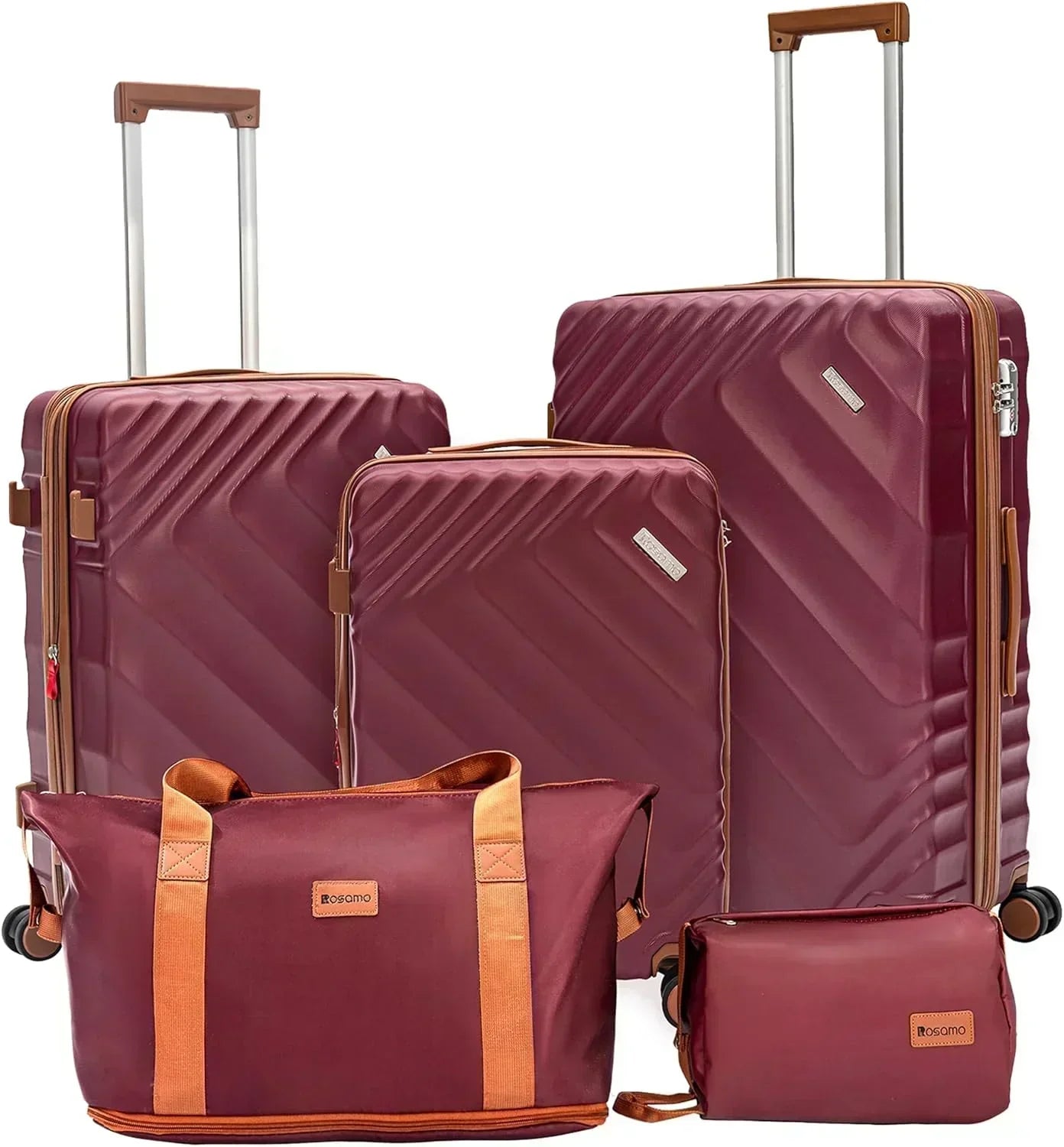 5 piece luggage set expandable suitcase 22x14x9 aviation certified durable waterproof travel set