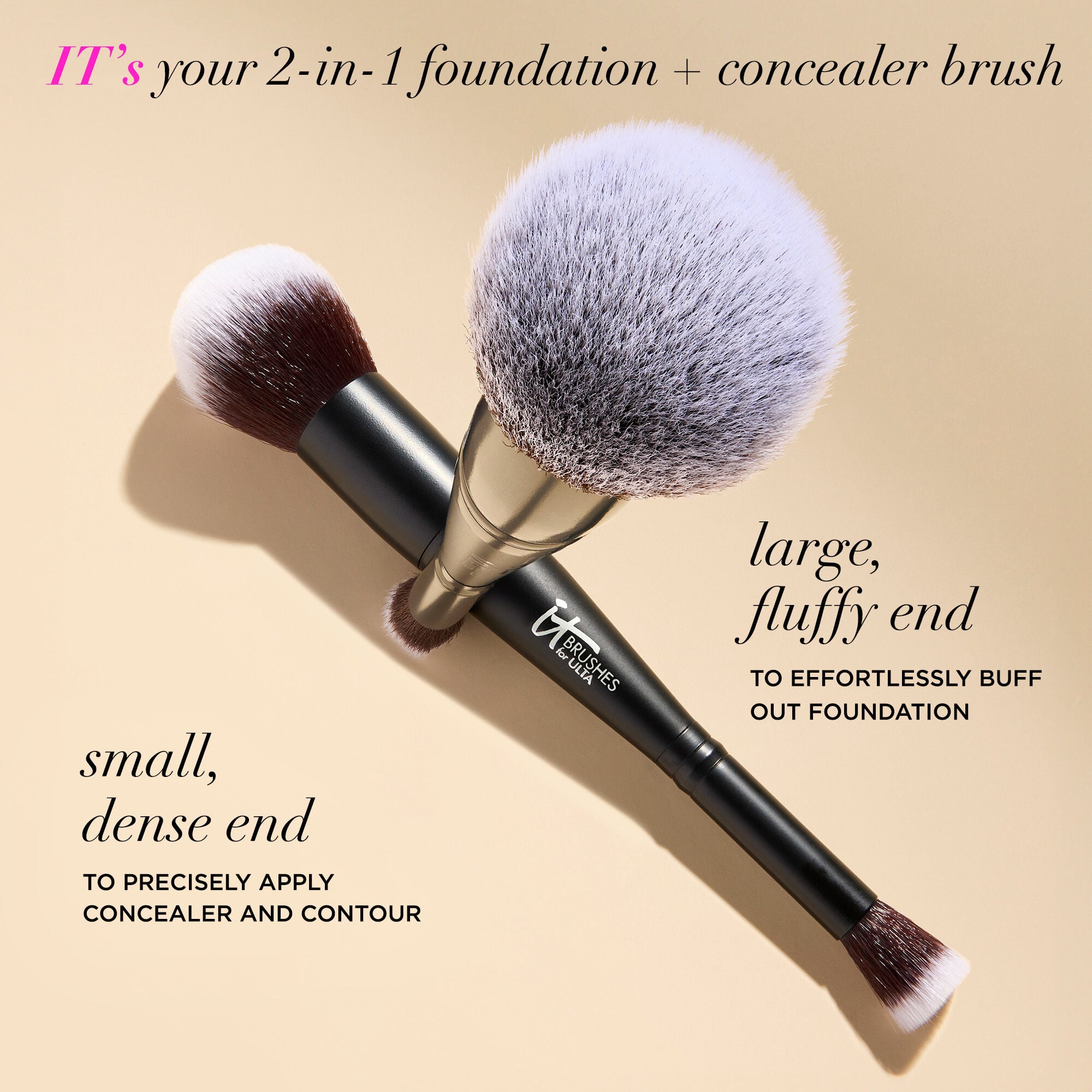 IT Brushes Airbrush Dual-Ended Flawless Complexion Concealer & Foundation Brush #132