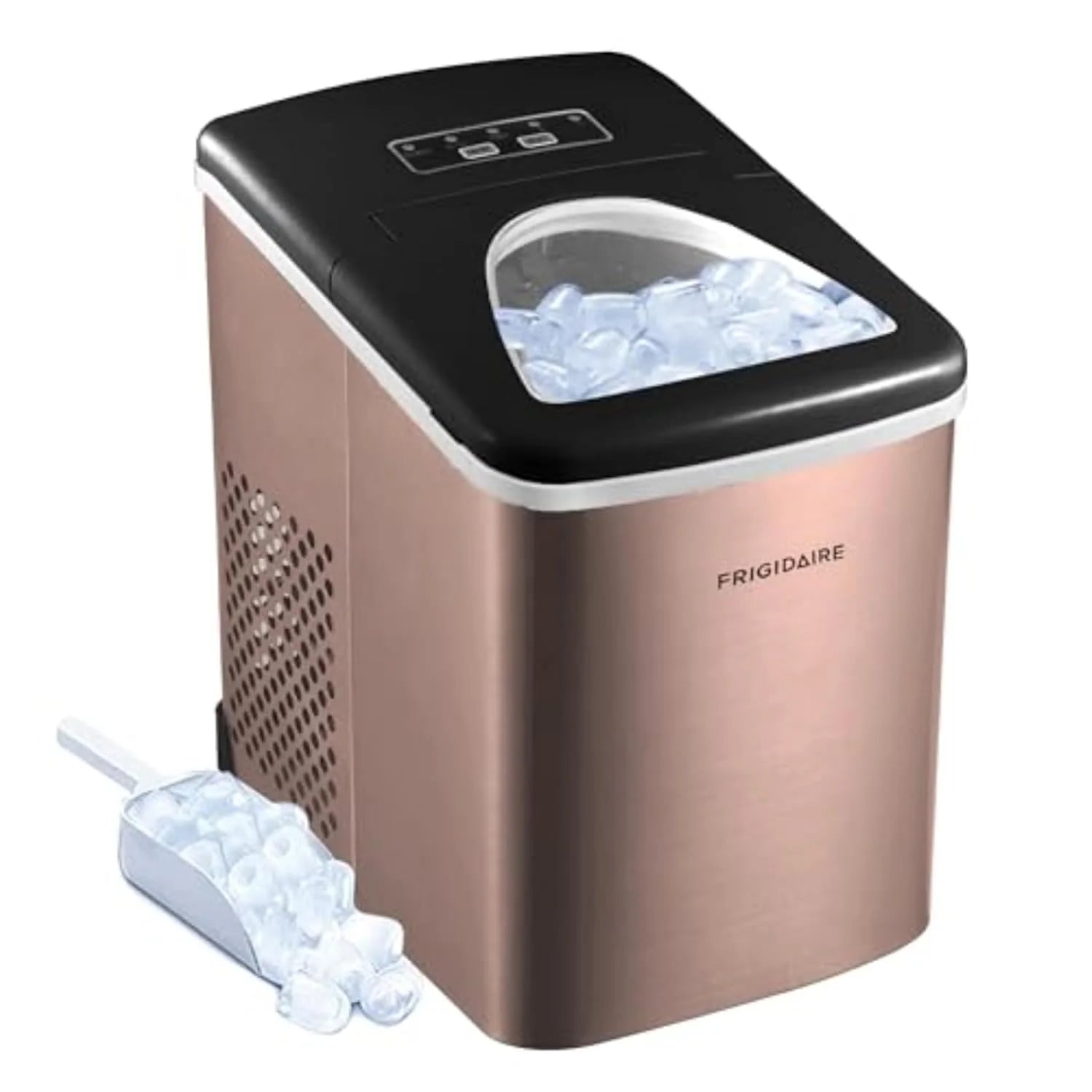 Frigidaire Countertop Portable, 26 lb per Day Bullet Ice Maker Machine (Black Stainless Steel)