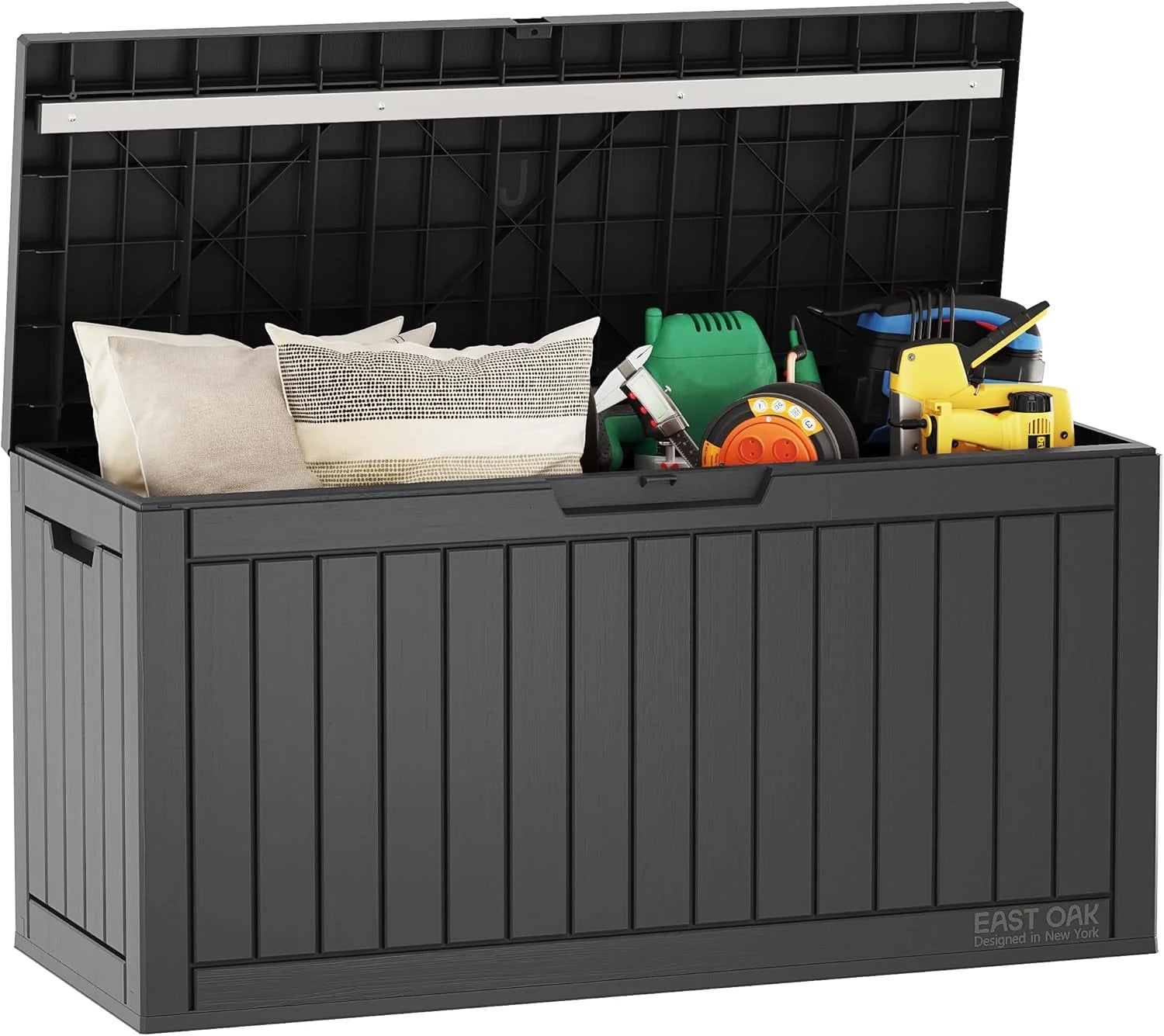 EAST OAK Outdoor Storage Box, 60 Gallon Deck Box Indoor and Outdoor Use, Waterproof Resin Storage Bin