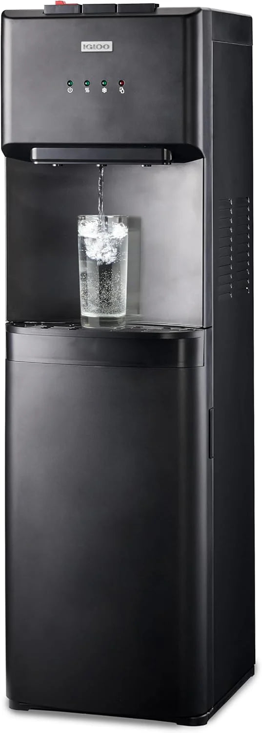 Igloo Bottom Loading Water Dispenser Stainless Steel, Holds 3 and 5 Gallon Jugs, Child Safety Lock