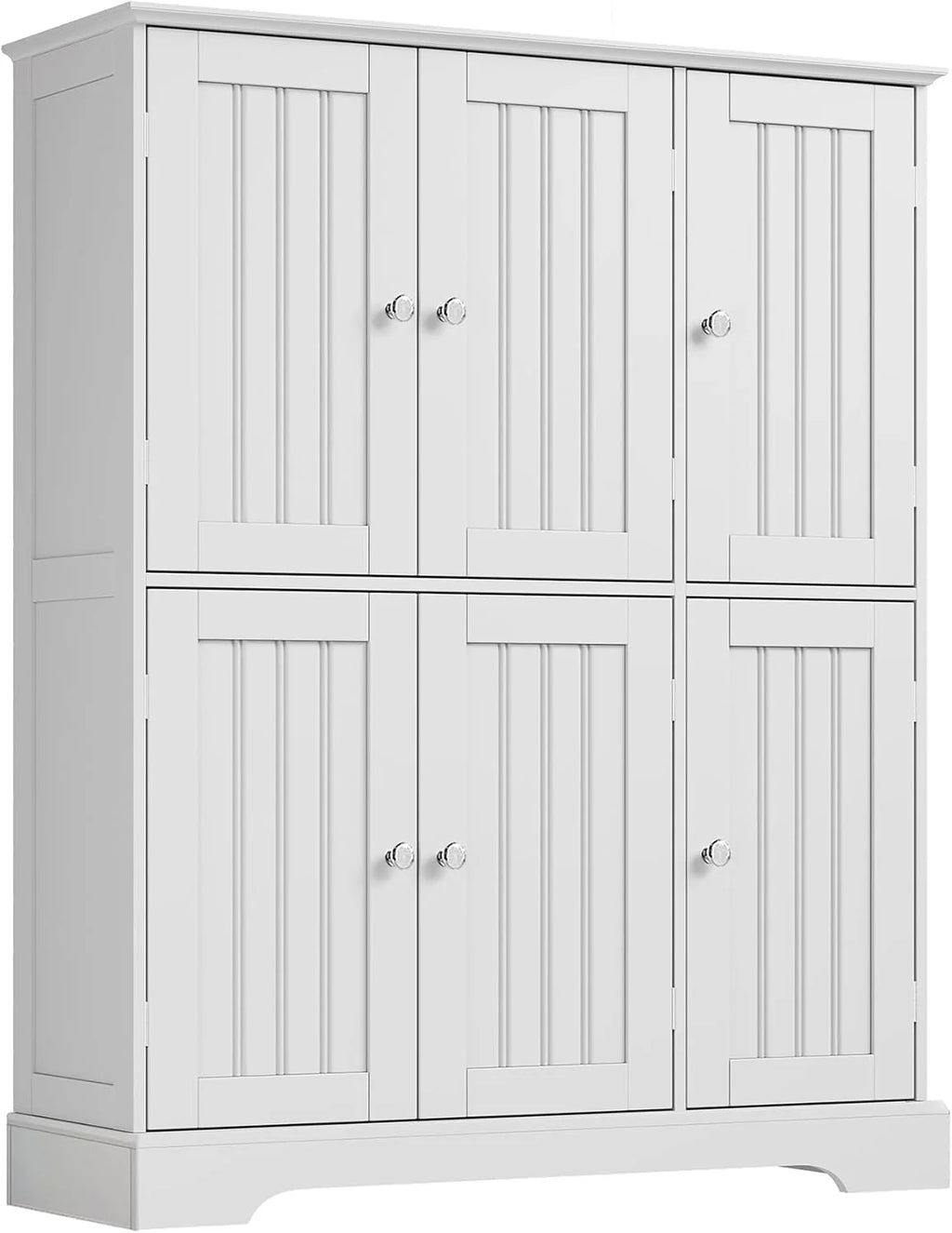 ChooChoo Bathroom Floor Cabinet, Modern Bathroom Storage Cabinet with 4 Door