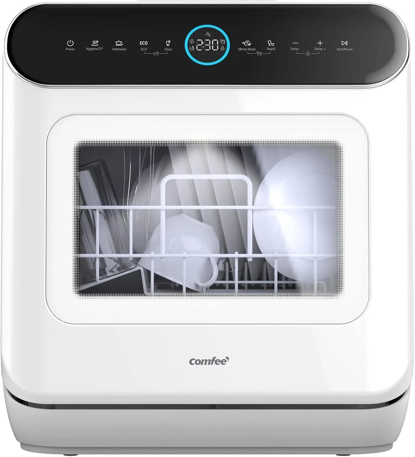 COMFEE' Portable Mini Dishwasher Countertop with 5L Built-in Water Tank