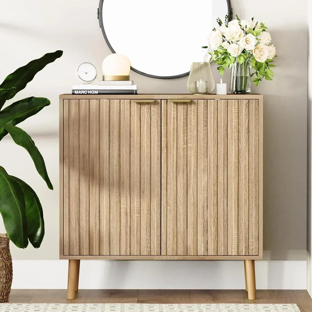Free Standing Cabinet Black Wood for Living Room Bedroom Dining Room Hallway