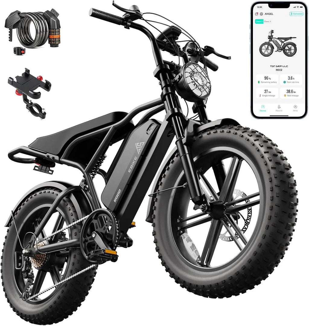 Electric Bike for Adults 1500W Peak 20 Fat Tire All-Terrain E-Bike 60/110 Miles 28 MPH Electric Dirt Bike