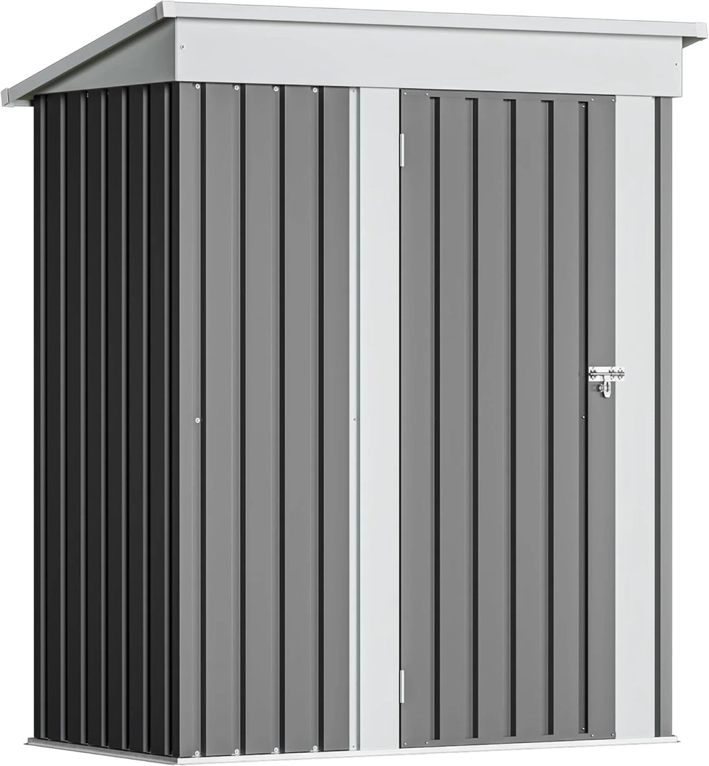 Devoko Outdoor Storage Shed 5 x 3 ft Lockable Metal Garden Shed Steel Storage