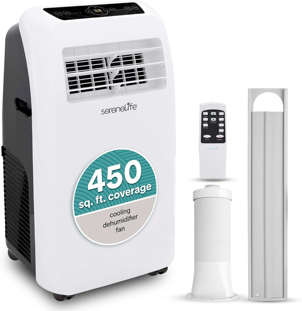 SereneLife Portable Air Conditioner With Heat Built-in Dehumidifier 10,000 BTU Portable Heater
