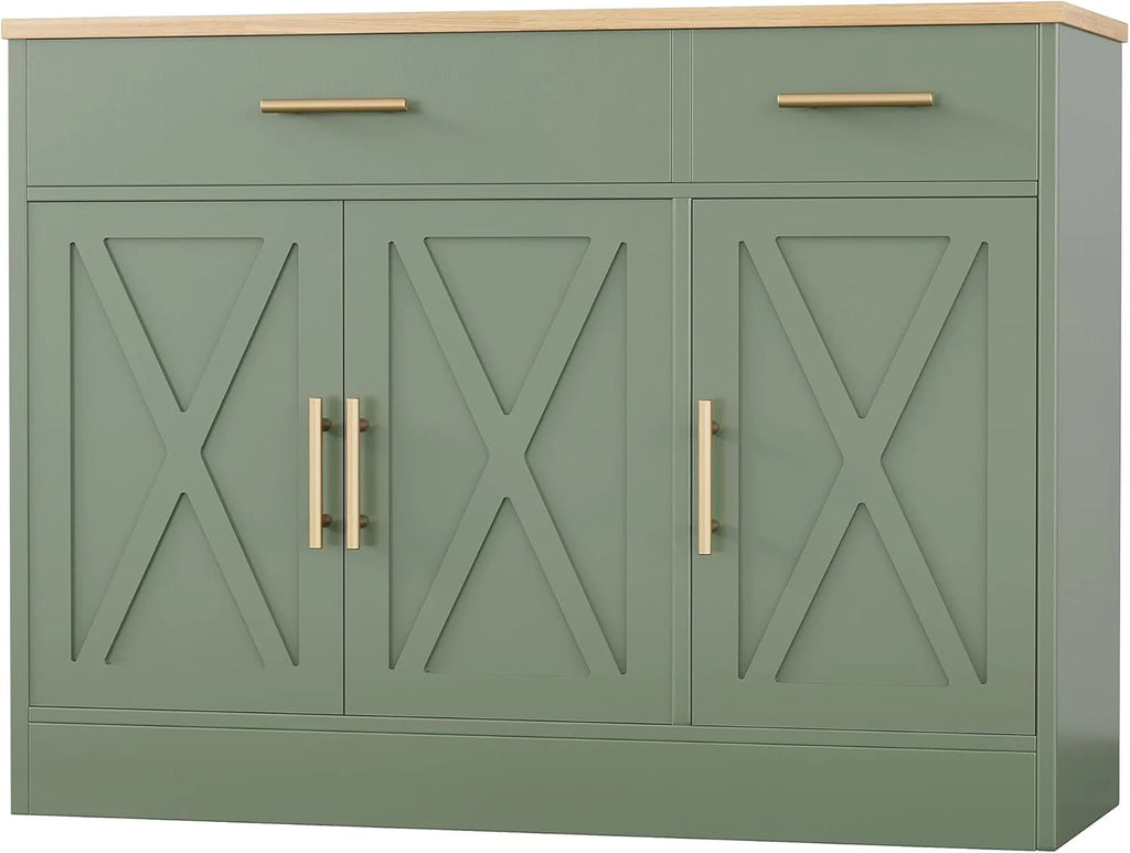 Shintenchi Modern Farmhouse Sideboard Buffet Cabinet with Storage with 3 Doors