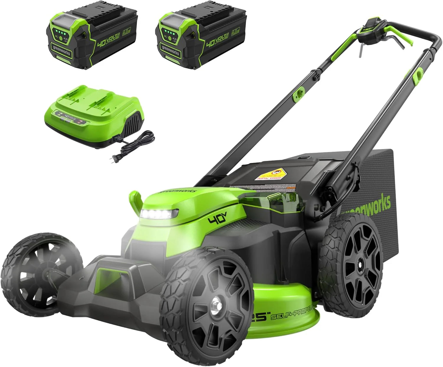 Greenworks 40V 21 Self-Propelled Cordless Lawn Mower Brushless Motor, 5.0Ah Battery