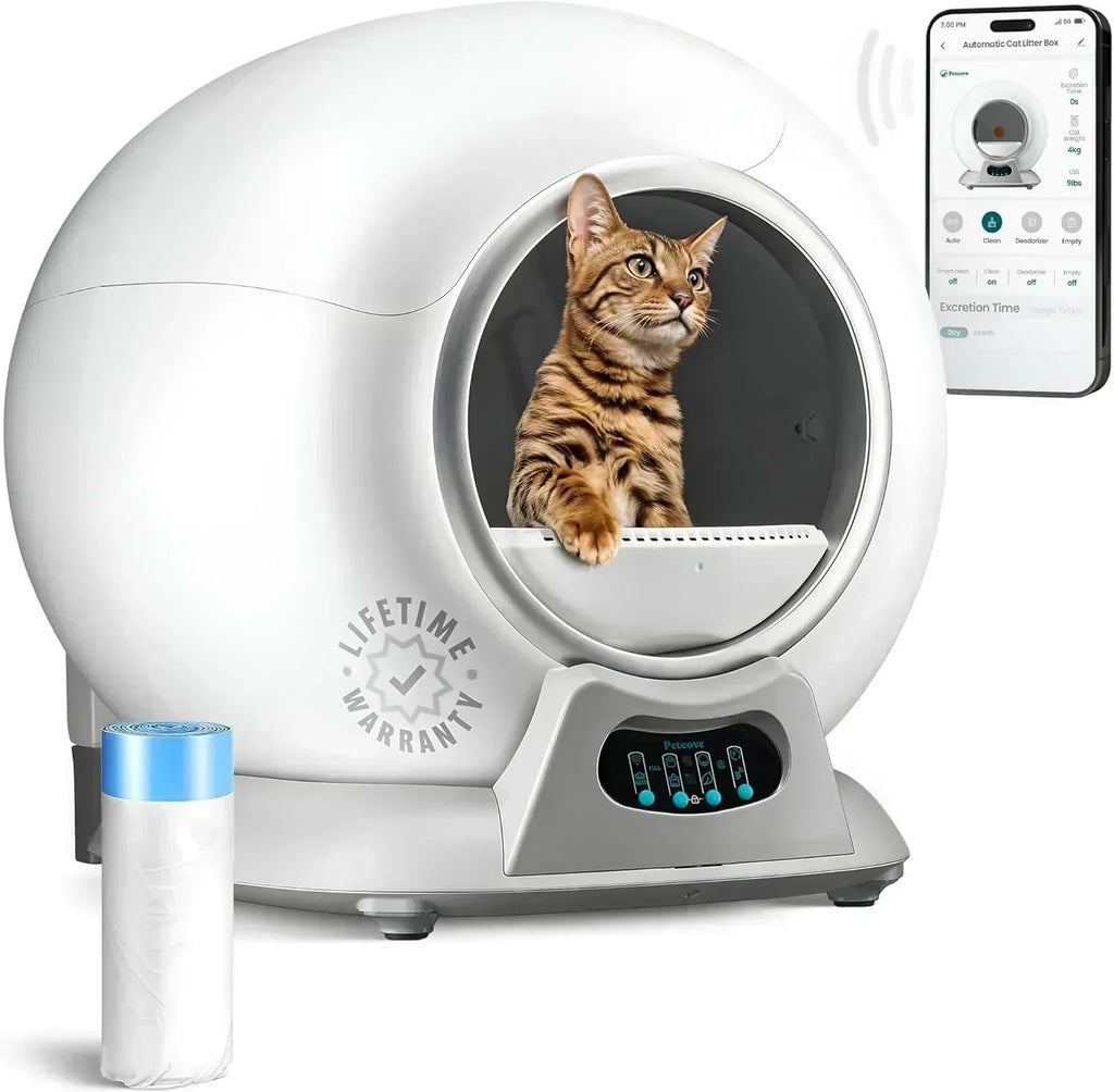 Self Cleaning Litter Box with Auto Safety Sensors Automatic Cat Litter Box Self-Cleaning