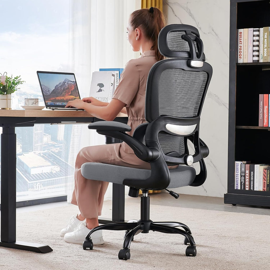 Office Chair Ergonomic Desk Chair, 330 lbs Home Mesh Desk Chair with Wheels, Comfortable Gaming Chair, High Back Office Chair