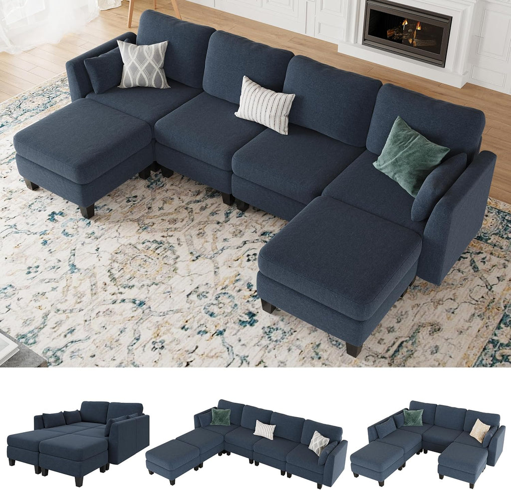 Modular Sectional Sof Convertible U Shaped Sofa Couch with High Density Memory Foam