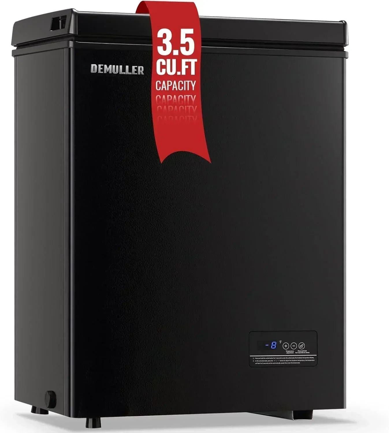 Chest Freezer 5.0Cubic Feet Deep Freezer Freestanding Freezers 2 Removable Stainless Steel Basket