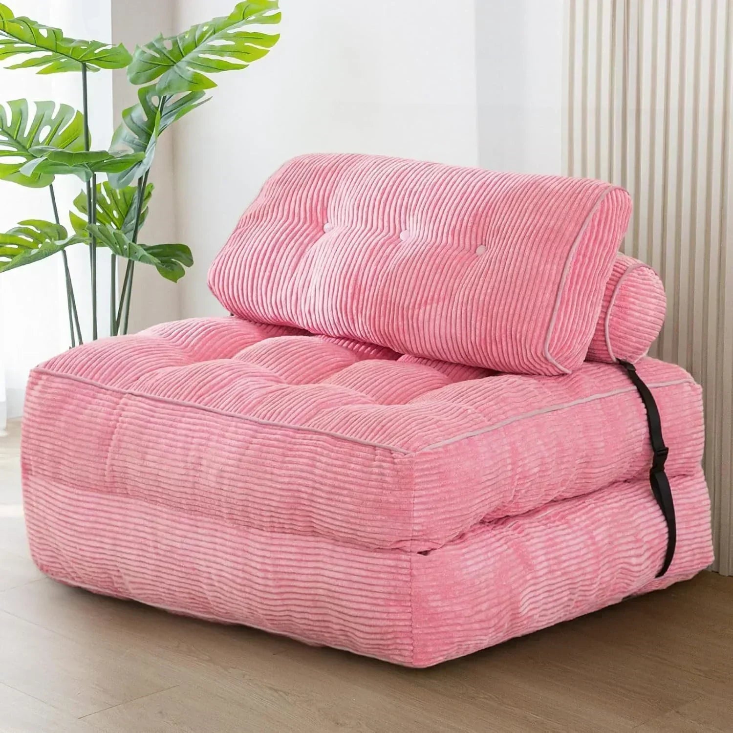 MAXYOYO Folding Sofa Bed Convertible Sleeper Chair with Pillow Foldable Mattress with Back Support