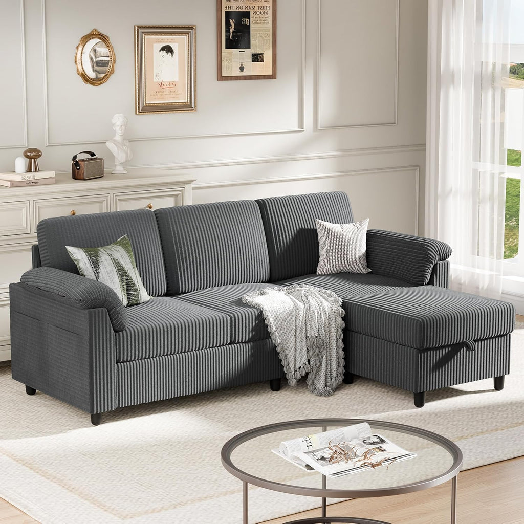 Meilocar Sectional Sofa Couch for Living Room 3-Seat Sofa Couches