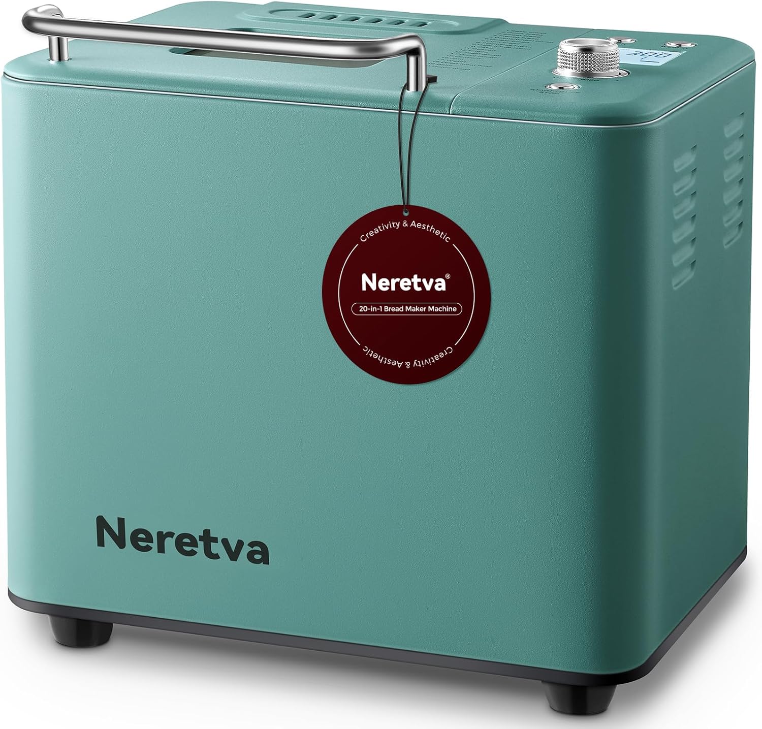 Neretva Bread Maker, 20-in-1 2LB Bread Maker Dual Heater Bread Maker Automatic with Non-Stick Ceramic Pan