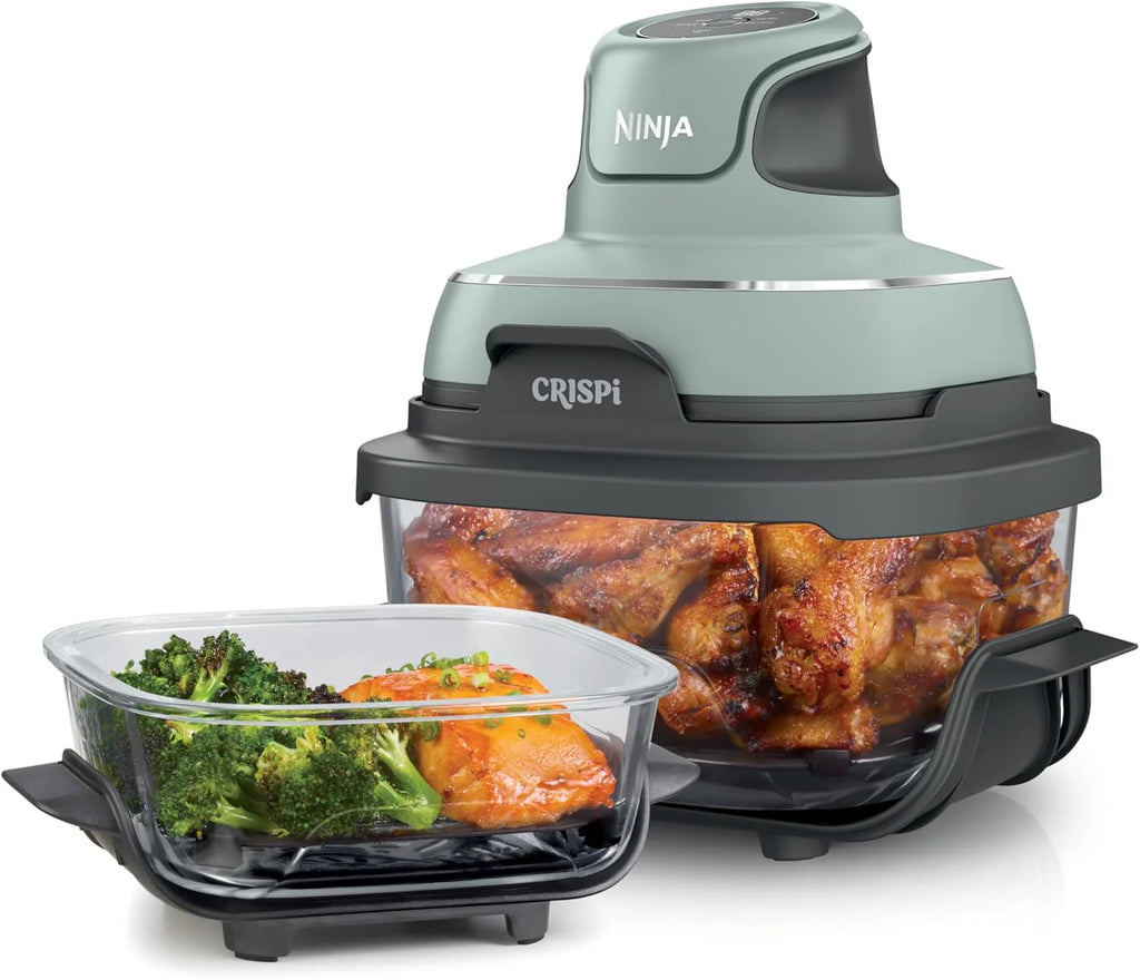 Ninja Crispi 4-in-1 Portable Glass Air Fryer Cooking System, 1500W, 4QT & Glass Food Storage Container