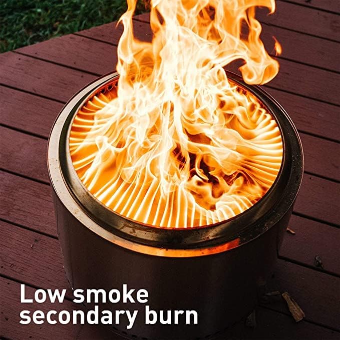 Solo Stove Bonfire 2.0 with Stand, 19.5 Inch Smokeless Fire Pit with Removable Ash Pan - Portable Outdoor Fire Pit - Stainless Steel Wood Burning Fireplace, Ideal for 4-6 People, 21.75 lbs