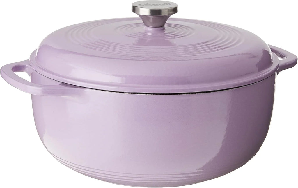 Lodge Essential Enamel Cast Iron Dutch Oven - Perfect for Bread Baking, Braising, Marinating & Slow Cooking - Features Moisture-Sealing Lid & Dual Handles - Kitchen Essentials - 6 Quarts - Island Spice Red