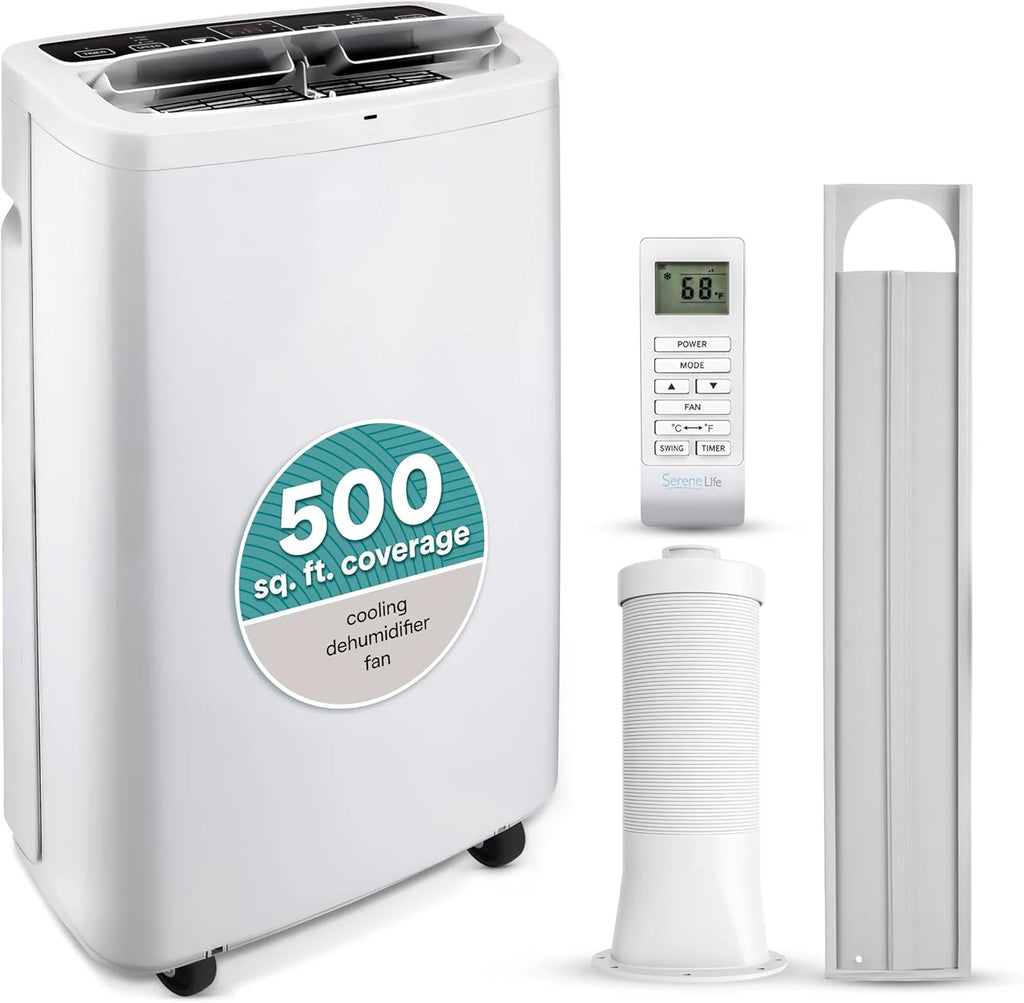 SereneLife Portable Air Conditioner With Heat Built-in Dehumidifier 10,000 BTU Portable Heater