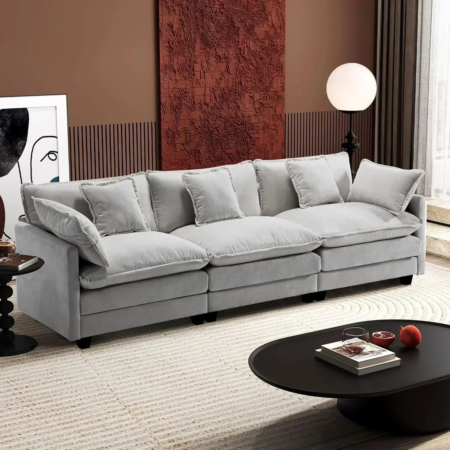 ihanherry 146-inch U-shaped modern sofa modular area cloud sofa