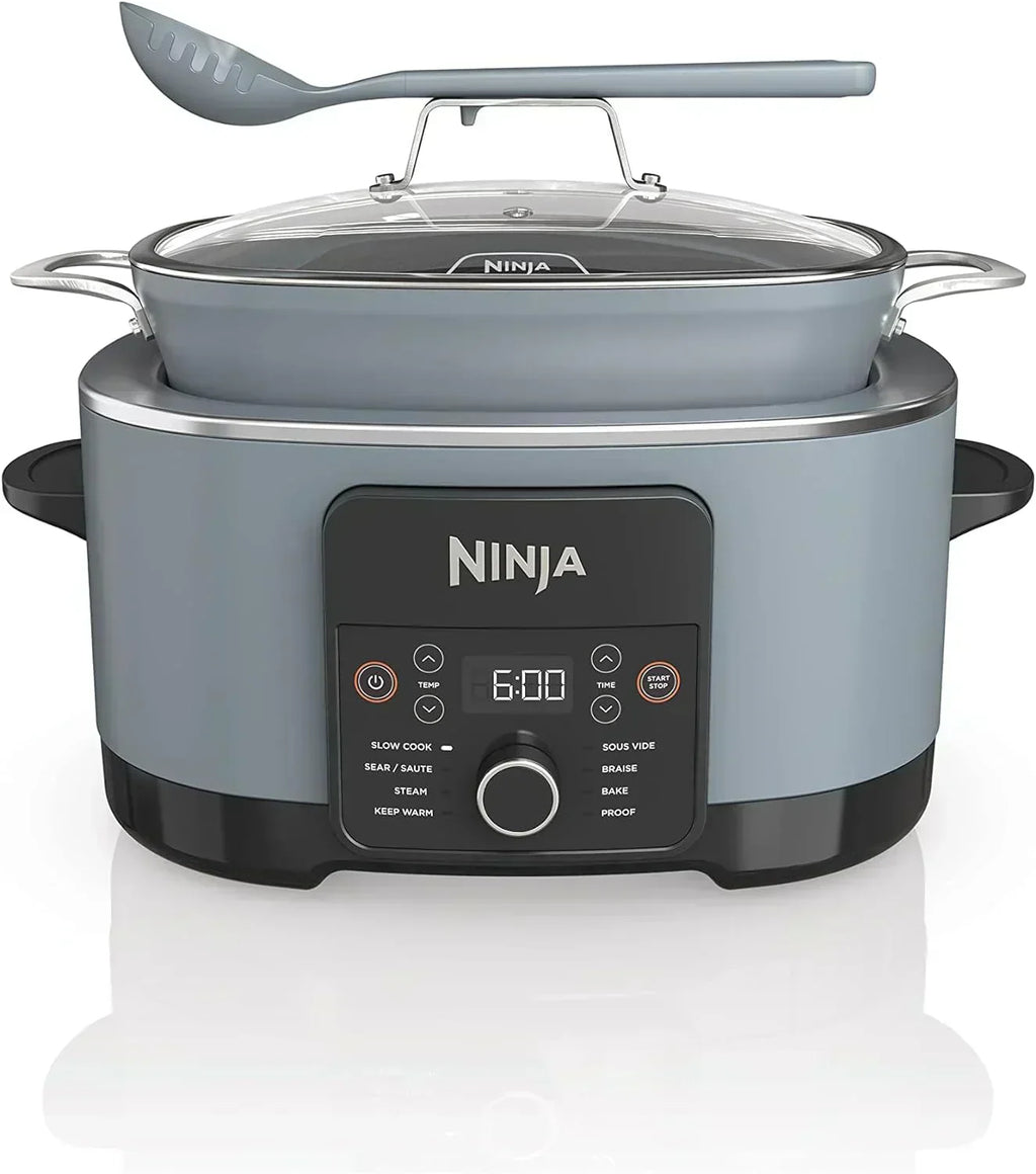 Ninja Slow Cooker 8.5 Quart Multi Cooker with Dutch oven steamer glass lid with integrated spoon