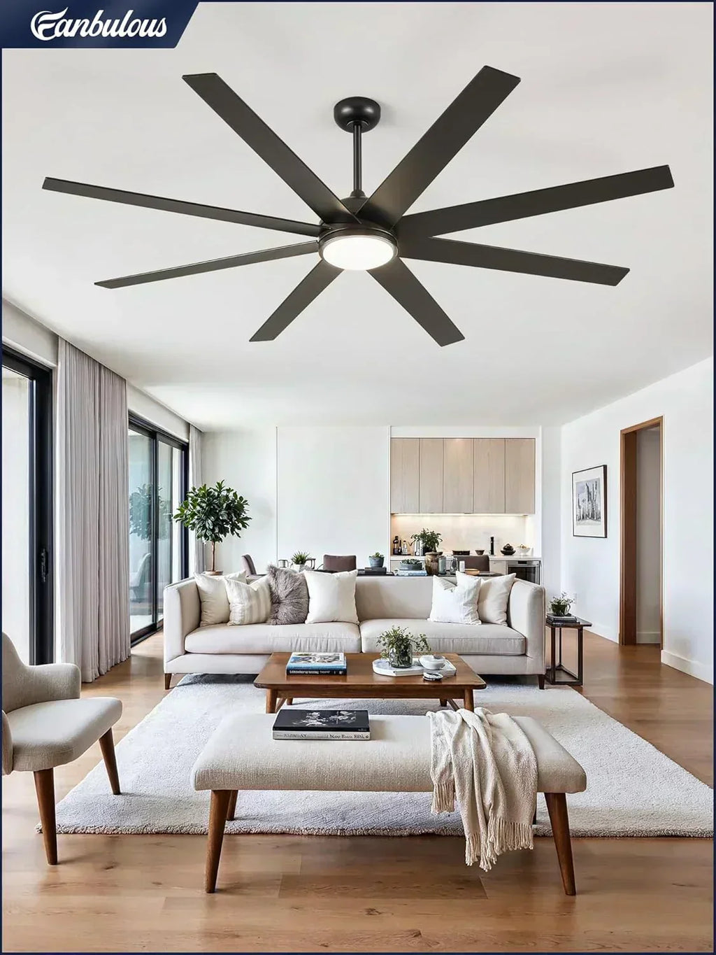 Ceiling Fan Indoor/Outdoor 8 Blades 65 inches
