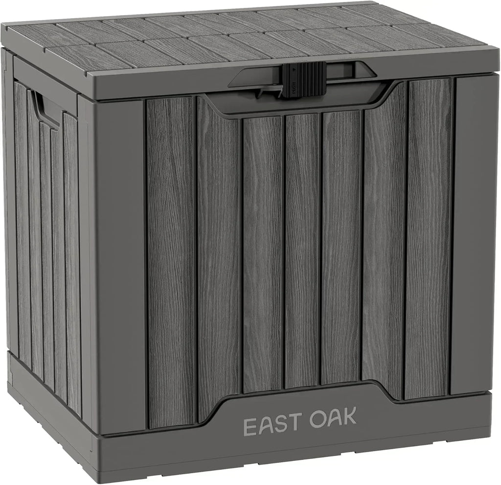 EAST OAK Outdoor Storage Box 60 Gallon Deck Box Indoor and Outdoor Use Waterproof Resin Storage