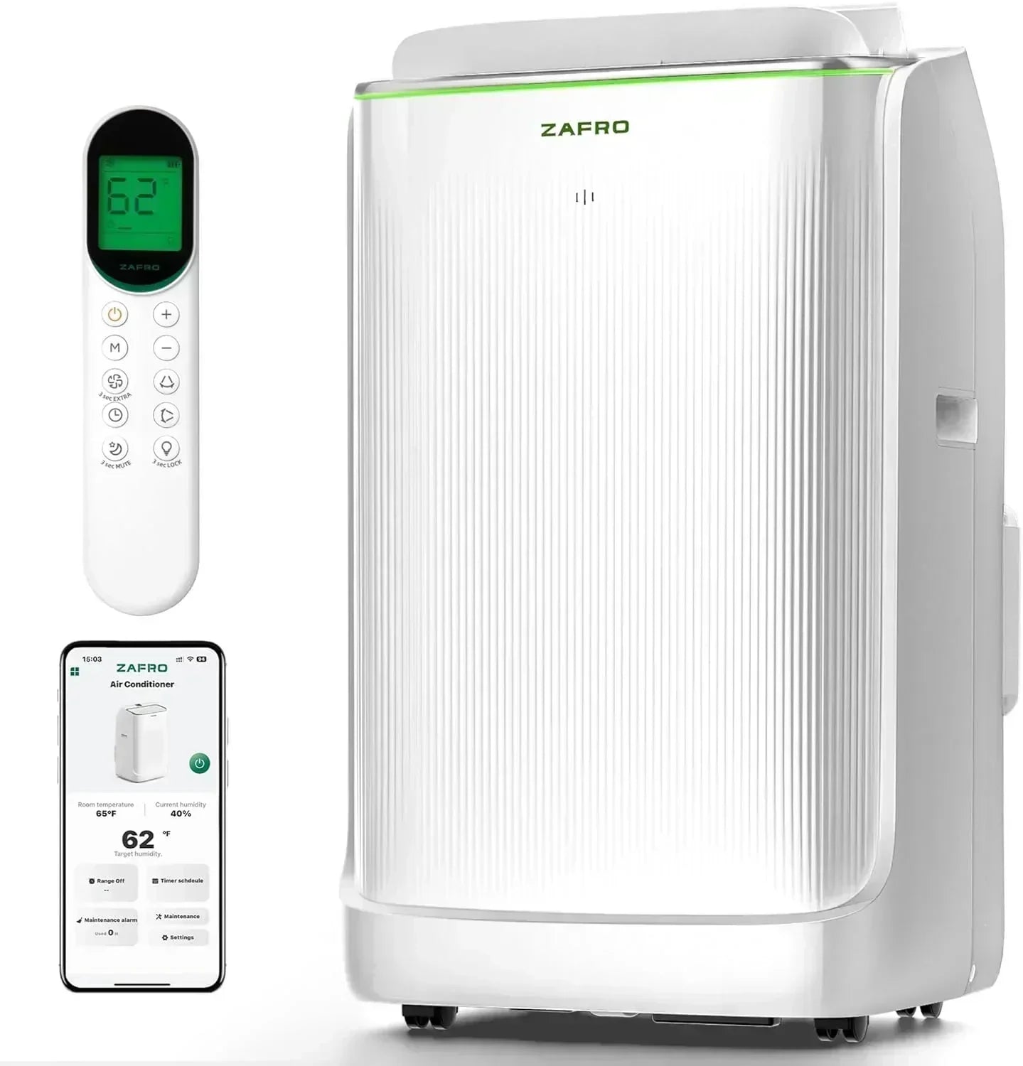 ZAFRO 8,000 BTU Portable Air Conditioners 4 Modes Portable AC Unit with Fast Cooling