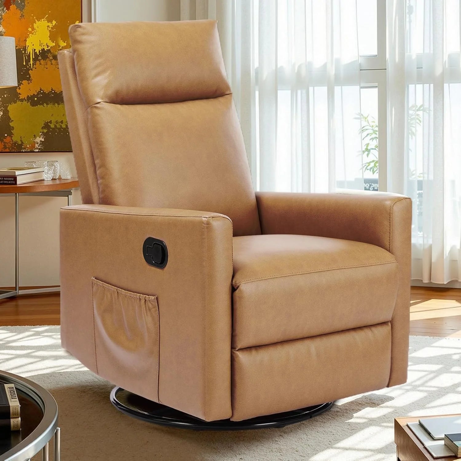 Sweetcrispy Massage Recliner Chair for Adults, Adjustable Home Theater Seating with Lumbar Support for Living Room, Modern Fabric Reclining, Light Grey