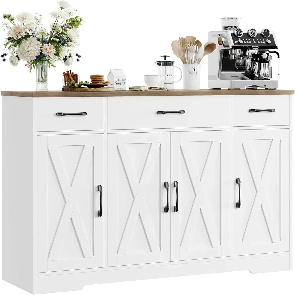 Sideboard with drawers large 55-inch sideboard modern farmhouse wood kitchen dining table