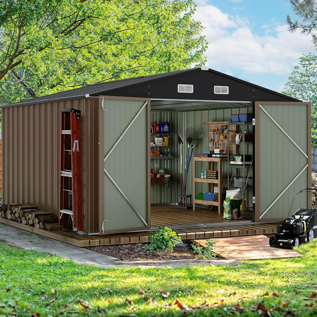 Devoko Outdoor Storage Shed 5 x 3 FT Lockable Metal Garden Steel Anti-Corrosion Storage House