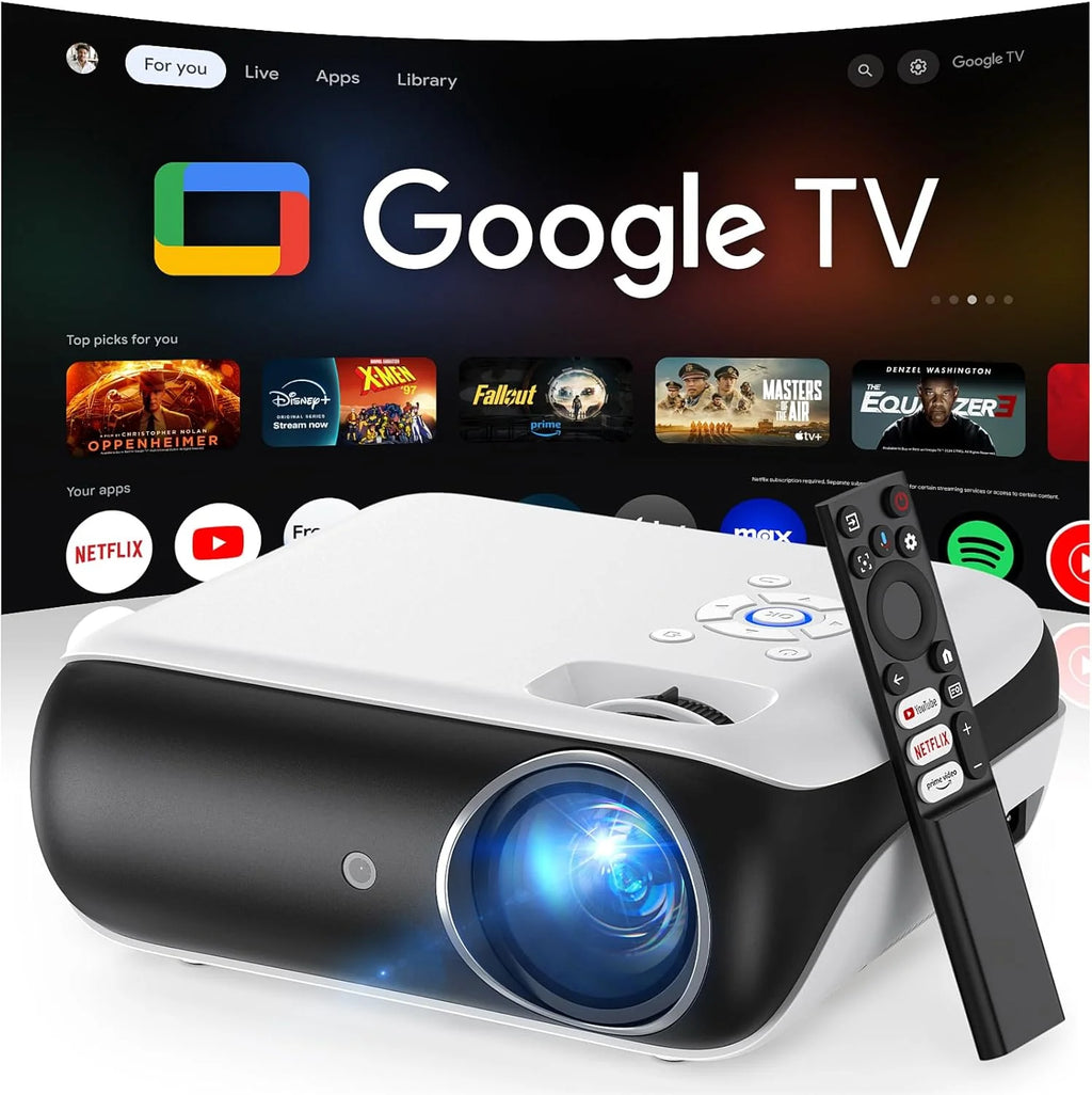 Official Licensed Google TV Smart Projector, HAPPRUN 4K UHD Home Theater