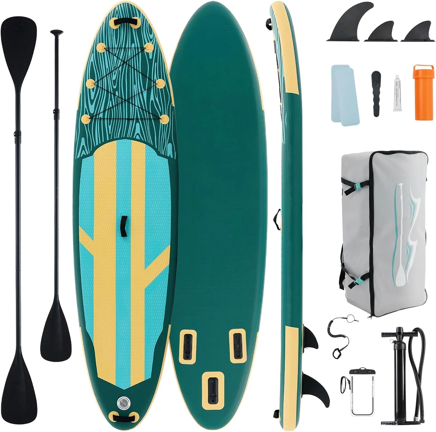 Sweetcrispy Inflatable Stand Up Paddle Board with Premium SUP Paddleboard Accessories,2-in-1 Paddle
