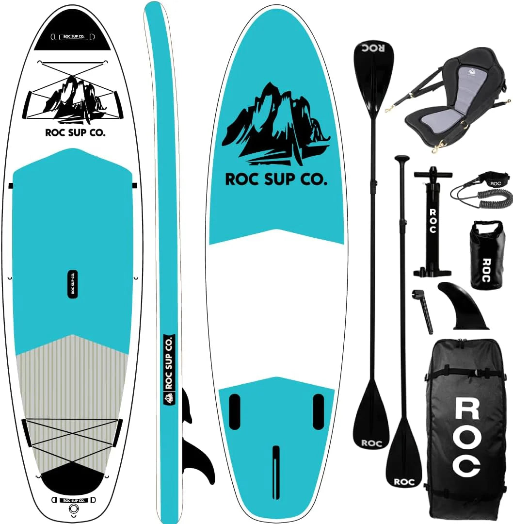 Roc Inflatable Stand Up Paddle Board with Premium SUP Paddle Board Accessories