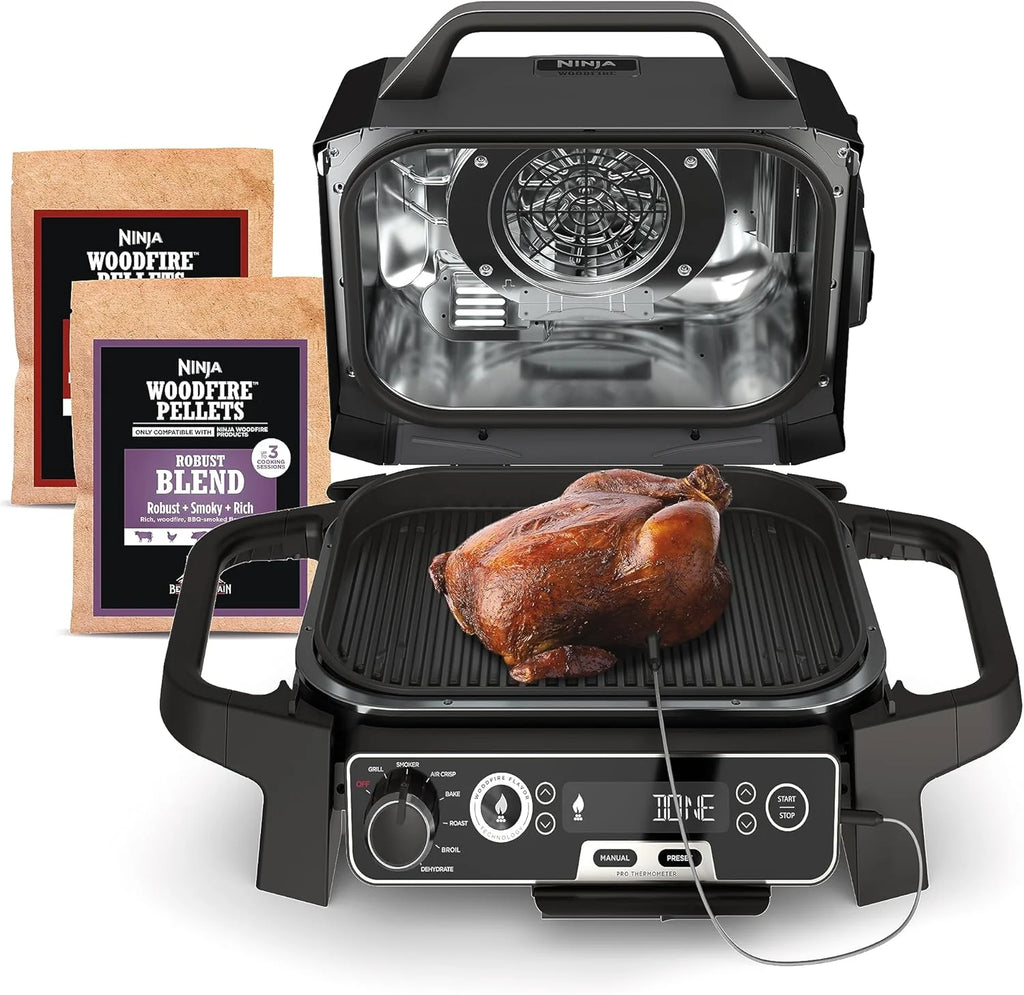 OG751 Woodfire Pro Outdoor Grill Built-In Thermometer 7-in-1 Master Grill BBQ Smoker