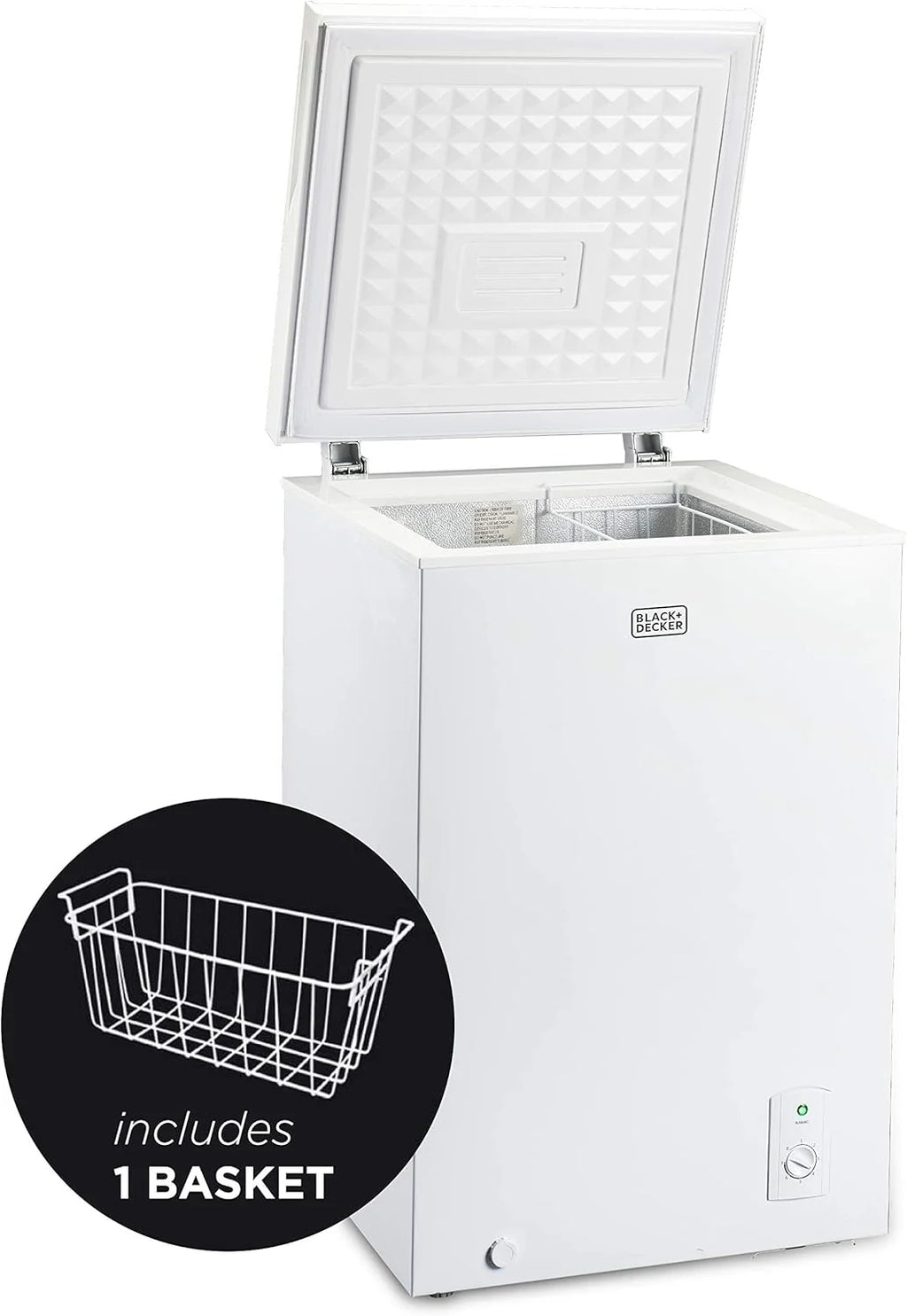 BLACK+DECKER 2.0 Cu. Ft. Compact Chest Freezer, Deep Freezer Holds Up To 70 Lbs. of Frozen Food