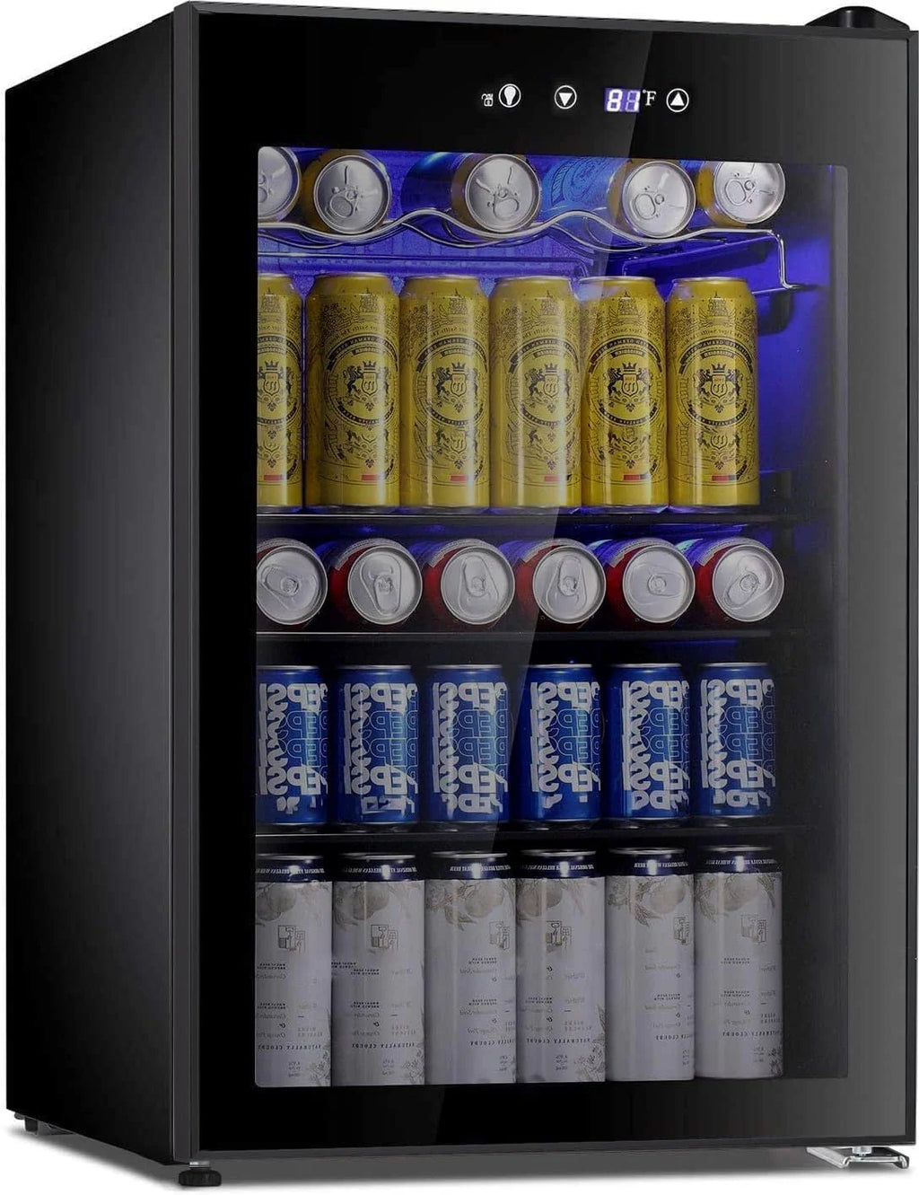 Antarctic Star Beverage Refrigerator Cooler 68 Can, Mini Fridge with Glass Door for Beer Drinks Wine,Freestanding Small Fridge with Electronic Temperature Control for Home and Bar,1.7 cu.ft